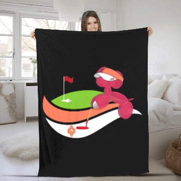 Discover Summer Golf Balloon Dog Fleece Blankets