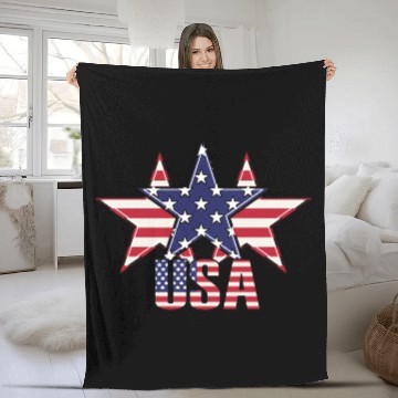 Discover God bless America the land of the free Fleece Blankets