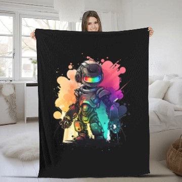 Discover Retro Robot Cute Robotic Engineer Technology Fleece Blankets