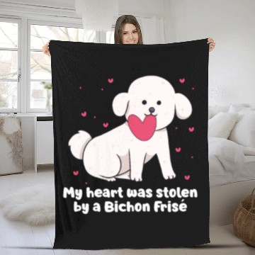 Discover My Heart Was Stolen By A Bichon Frise Fleece Blankets