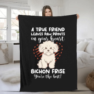 Discover A True Friend Leaves Paw Prints On Your Heart Fleece Blankets