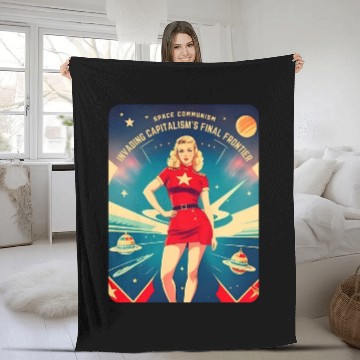 Discover Funny Retro Cold War Soviet Communism USSR Humor Fleece Blankets