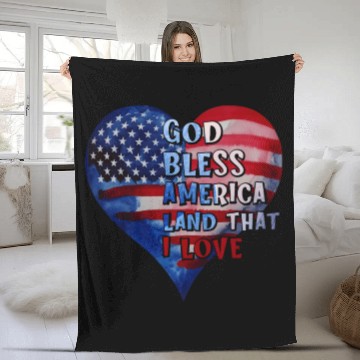 Discover God bless America Land that I love Fleece Blankets