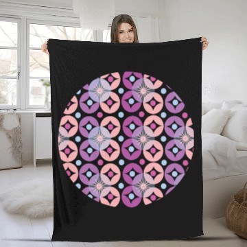 Discover playful geometric colorful art Fleece Blankets