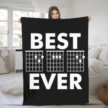 Discover Mens Best Dad Ever Guitar Chords Guitarist Father Fleece Blankets