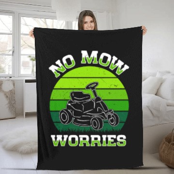 Discover Lawn Mowing Lawn Mower Gardener Gardening Fleece Blankets