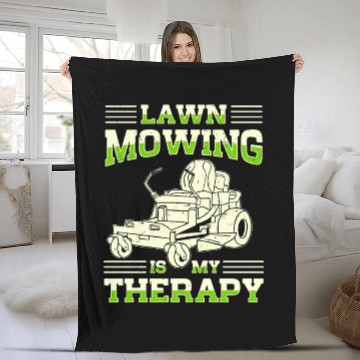 Discover Lawn Mowing Lawn Mower Gardener Gardening Fleece Blankets