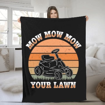 Discover Lawn Mowing Lawn Mower Gardener Gardening Fleece Blankets
