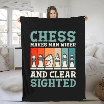 Discover Chess Makes Wiser And Clear Fleece Blankets