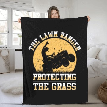 Discover Lawn Mowing Lawn Mower Gardener Gardening Fleece Blankets