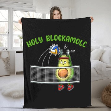 Discover Holy Blockamole I Volleyball Avocado Food Fleece Blankets