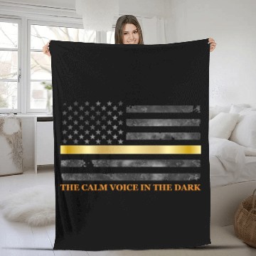 Discover Dispatcher - Thin Yellow Gold Line 911 Emergency Fleece Blankets