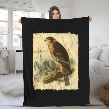 Discover Bird Facon Hawk Fleece Blankets