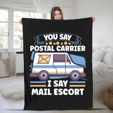 Discover Postal Worker Mail Lady Mail Carrier Postal Fleece Blankets