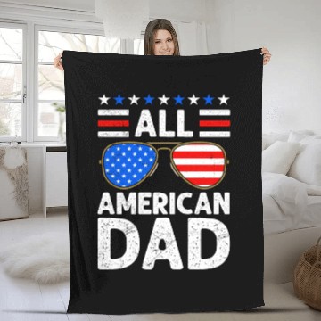 Discover All American Dad Independence Day USA Party Fleece Blankets