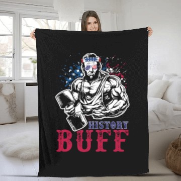 Discover History Buff Independence Day Lincoln Patriot USA Fleece Blankets