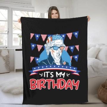 Discover Its my Birthday Independence Day George Washington Fleece Blankets