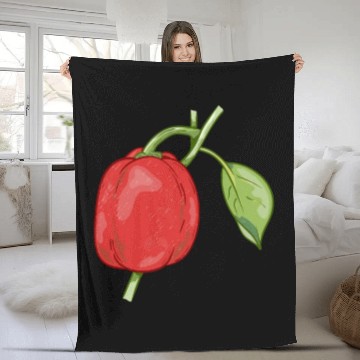 Discover Red Pepper Vector Capsicum Fleece Blankets