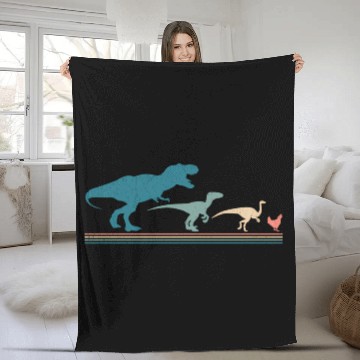 Discover Dinosaur Chicken Evolution 70S Fleece Blankets