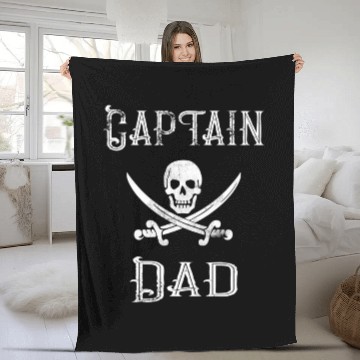 Discover Mens Captain Dad Pirate Lake Boating Father'S Day Fleece Blankets