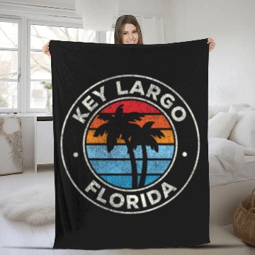 Discover Key Largo Florida Fl 70S Fleece Blankets