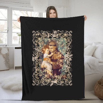 Discover Saint Anthony Of Padua Catholic St. Rosary Fleece Blankets