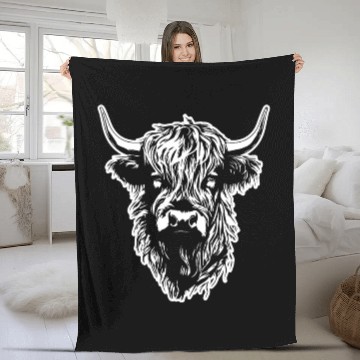 Discover Scottish Highland Cow Fleece Blankets