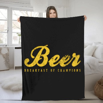Discover Beer Breakfast Of Champions Inred Fleece Blankets