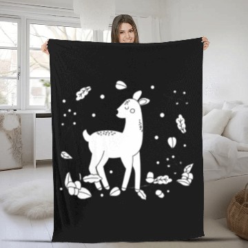 Discover deer in the forest Fleece Blankets