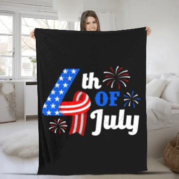 Discover 4th July Independence Day Independent America Fleece Blankets