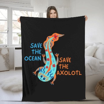 Discover Save The Ocean Save The Axolotl Fleece Blankets