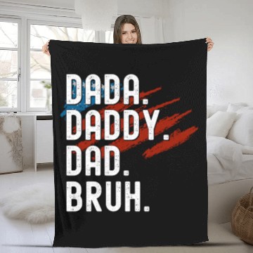 Discover Men Dada Daddy Dad Bruh Fathers Day Vintage Funny Fleece Blankets