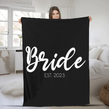 Discover Wedding Bride Est 2023 Bridal Fleece Blankets