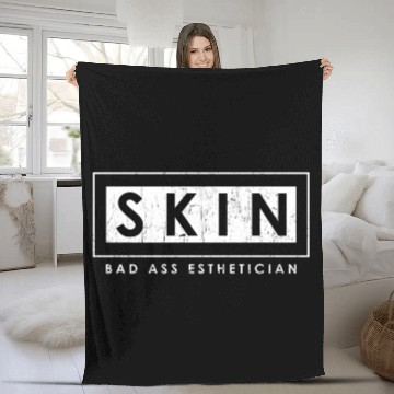 Discover Skin Bad Ass Esthetician Skincare Esthetician Fleece Blankets