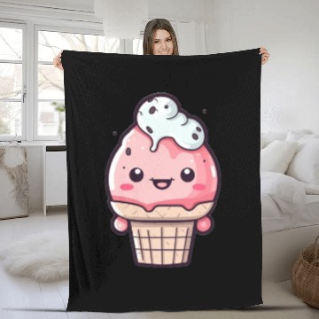 Discover Embrace the Sweetness of our Cute Soft Ice Cream Fleece Blankets