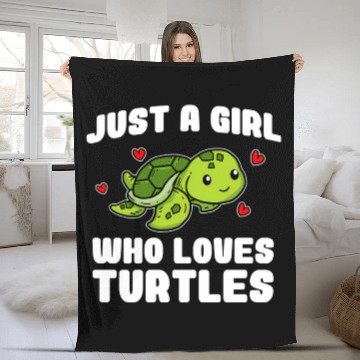 Discover Just A Who Loves Turtles Sea Turtle Fleece Blankets