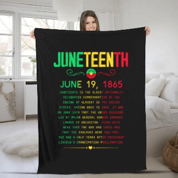 Discover Juneteenth 1865 Juneteenth African American June 1 Fleece Blankets