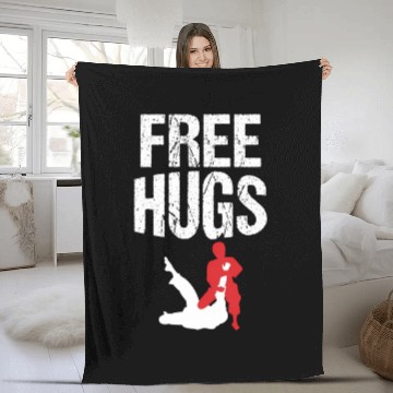 Discover Free Hugs Jiu Jitsu Bjj Martial Fleece Blankets