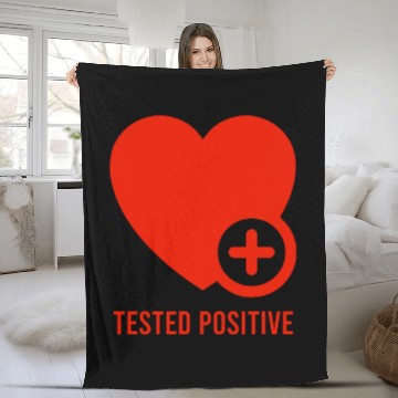 Discover Love Tested Positive For Valentines Day Lovers Fleece Blankets