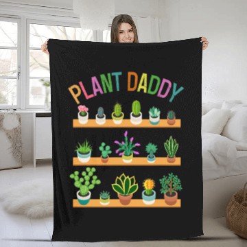Discover Plant Daddy Succulents Dad Gardener Gardening Fleece Blankets