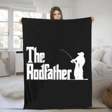 Discover Fishing The Rodfather Fleece Blankets
