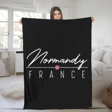 Discover Normandy France Fleece Blankets