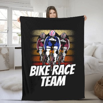 Discover Bike Race Team Racing Cycling Bicycle Racer Fleece Blankets