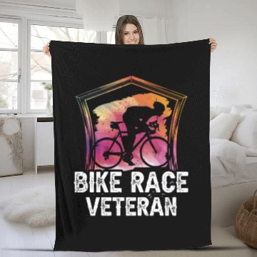 Discover Bike Race Veteran Racer Bicycle Racing Cycling Fleece Blankets