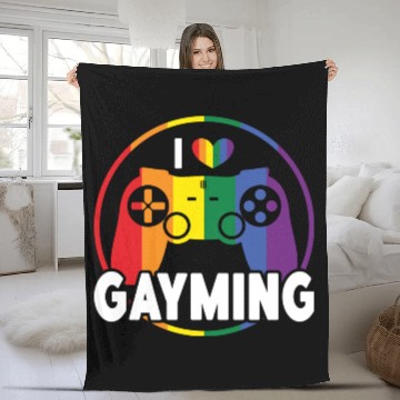 Discover I Love Gayming Gay Pride Lesbian Rainbow Flag Fleece Blankets