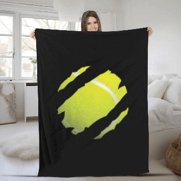 Discover Player And Coach Tennis Tennis Ball Inside Fleece Blankets