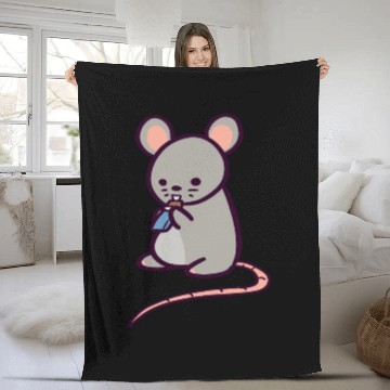 Discover Cute Rat Candy Bar Fleece Blankets