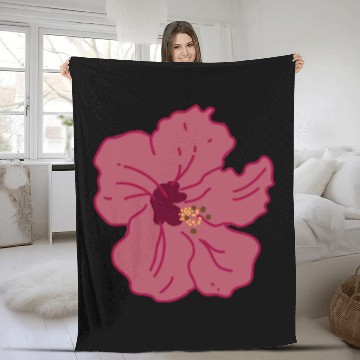 Discover Hibiscus Flower Fleece Blankets