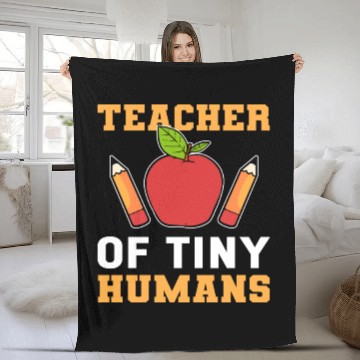 Discover Teacher of Tiny Humans Childcare Worker Gift Fleece Blankets