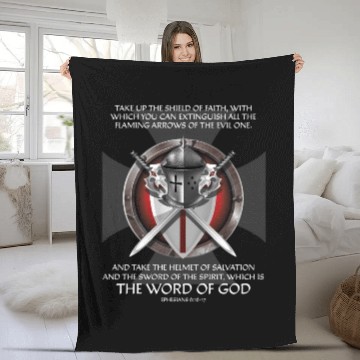 Discover Armor Of God Christian Bible Verse Fleece Blankets